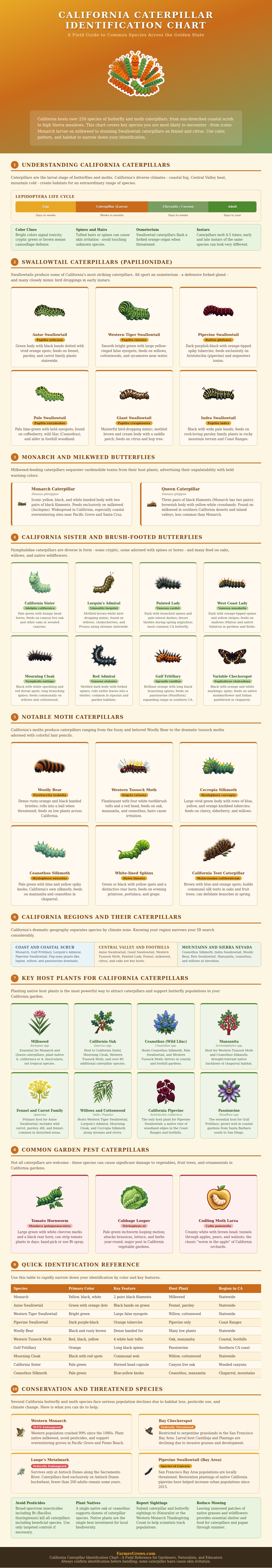 California Caterpillar Identification Chart