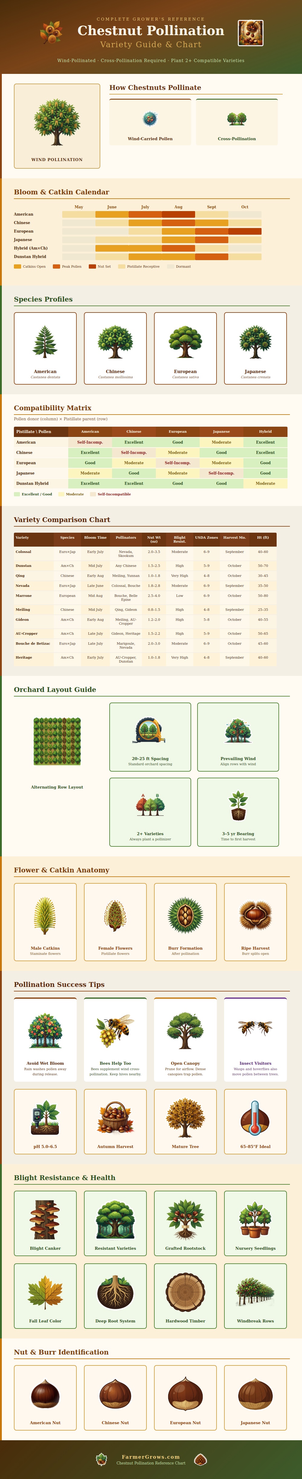 Chestnut Pollination Chart