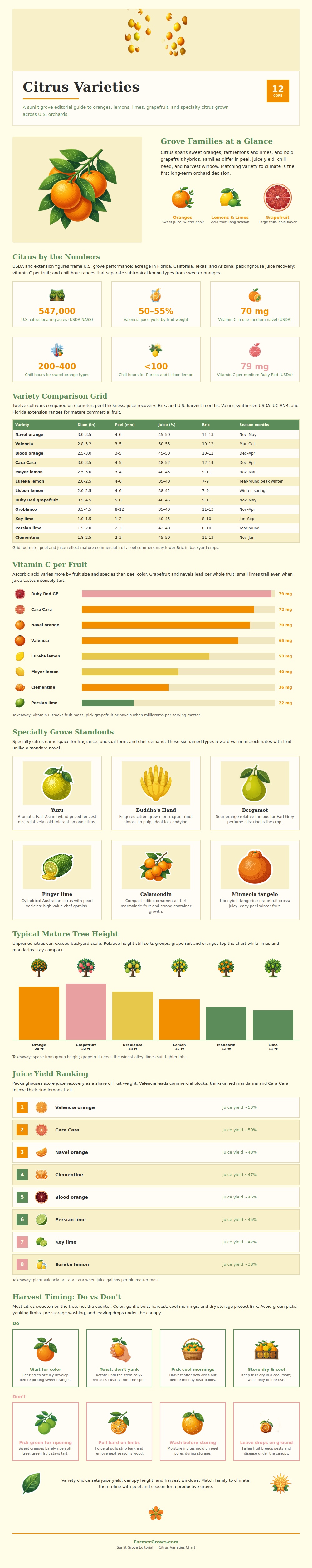 Citrus Varieties Chart
