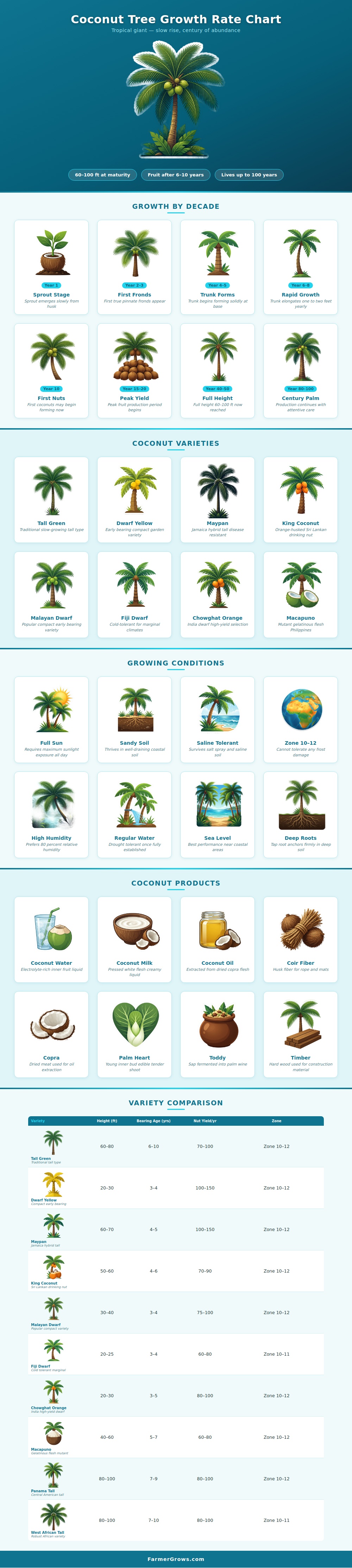 Coconut Tree Growth Rate Chart