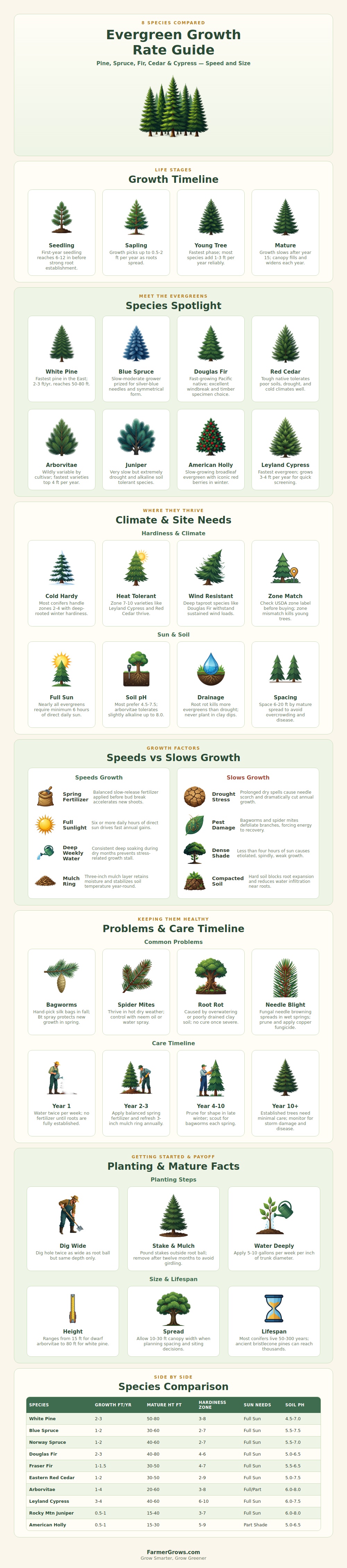 Evergreen Tree Growth Rate Chart