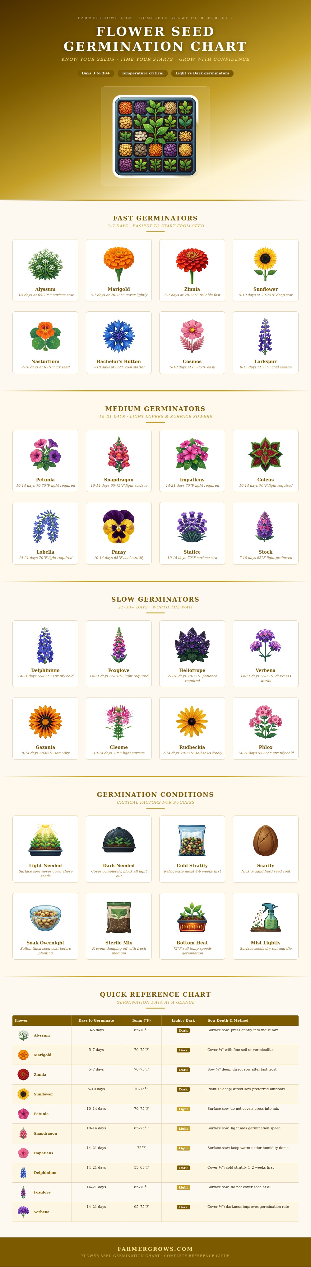 Flower Seed Germination Chart