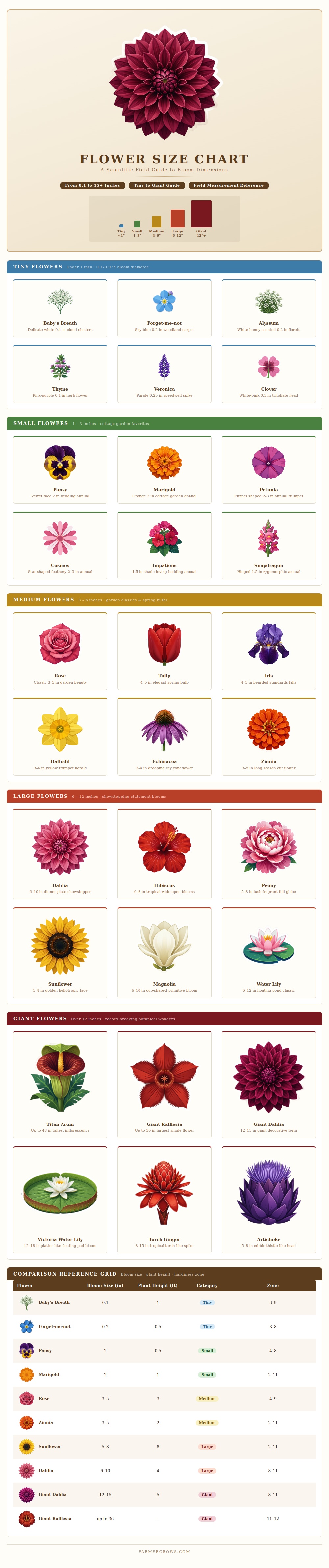 Flower Size Chart