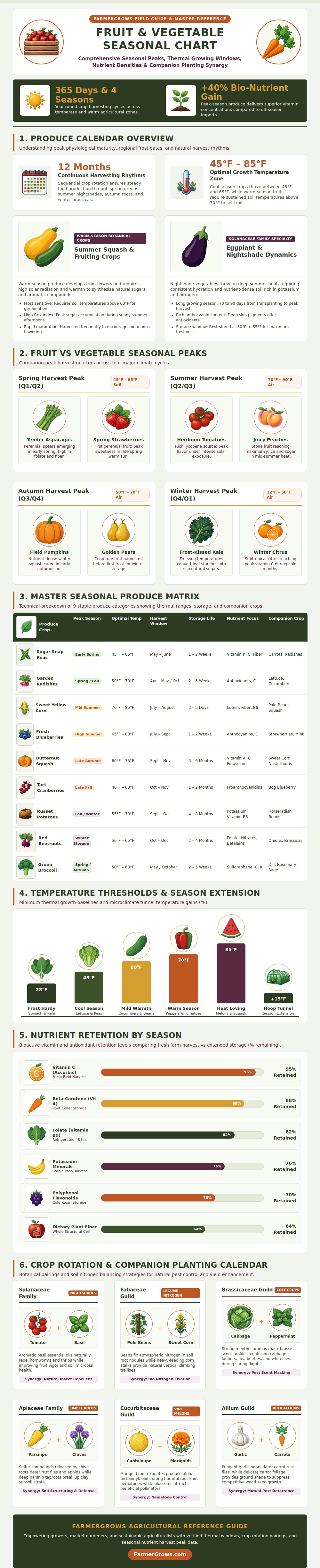 Fruit And Vegetable Seasonal Chart