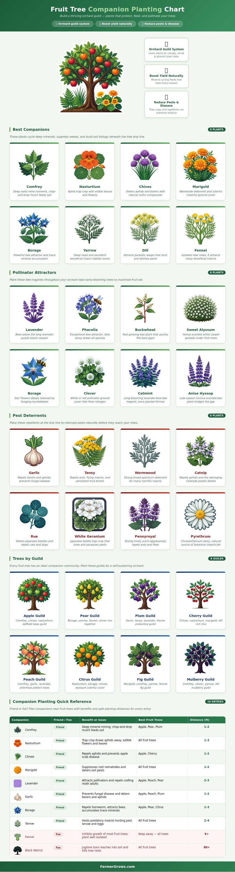 Fruit Tree Companion Planting Chart