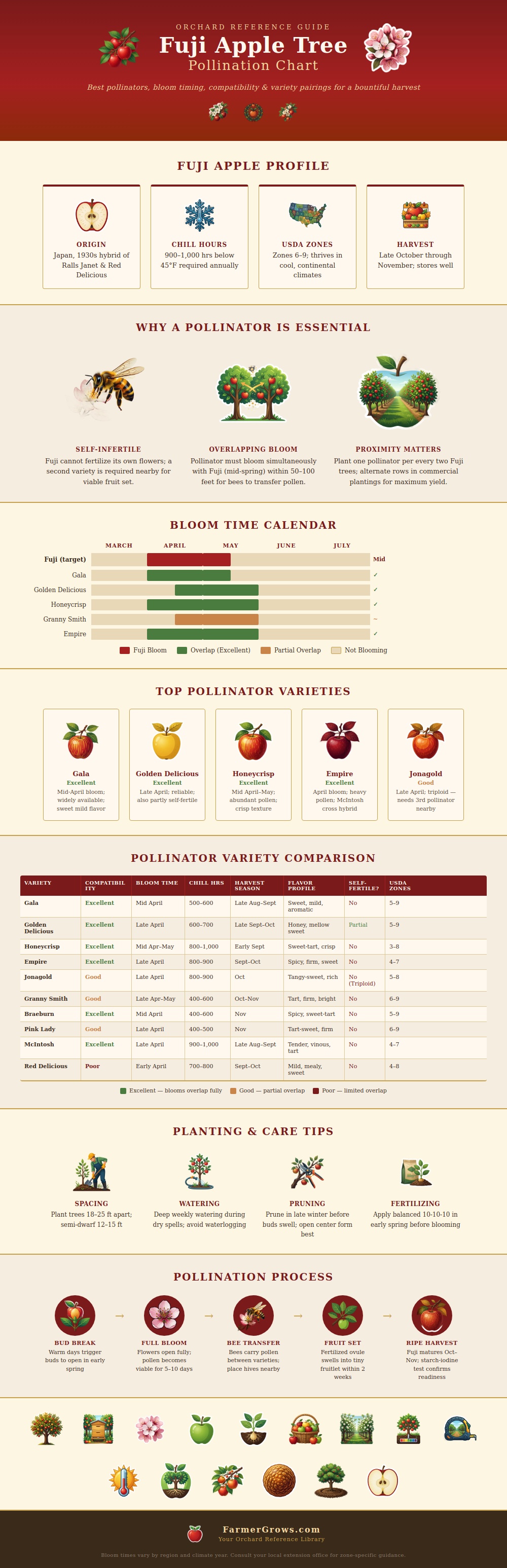 Fuji Apple Tree Pollination Chart