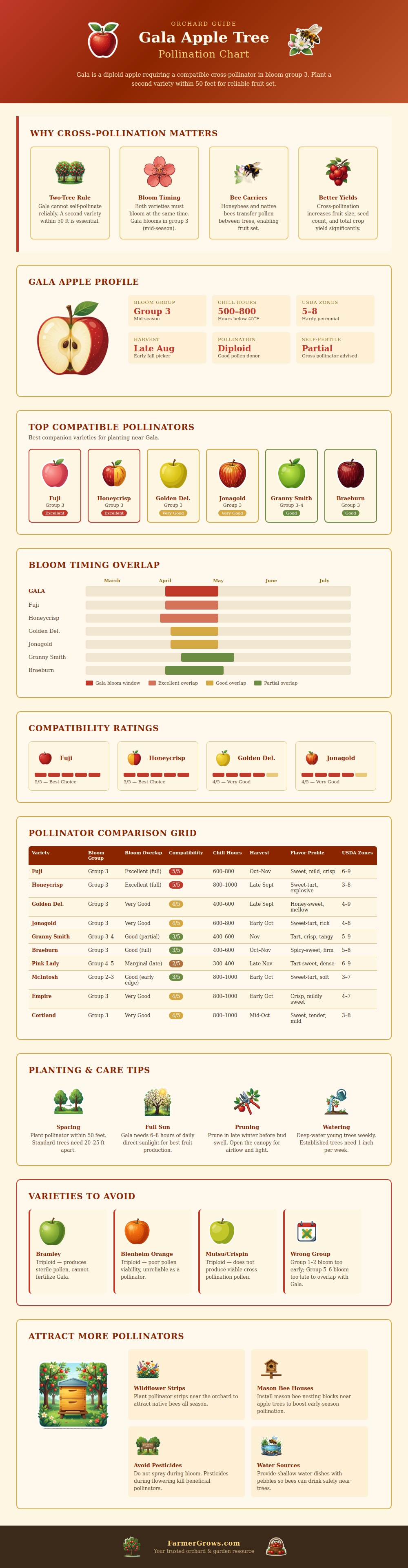 Gala Apple Tree Pollination Chart