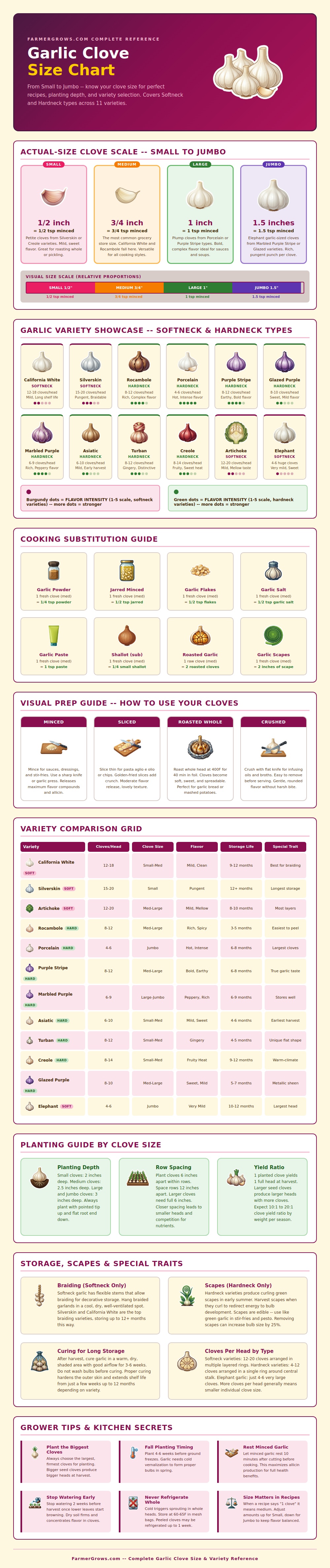 Garlic Clove Size Chart