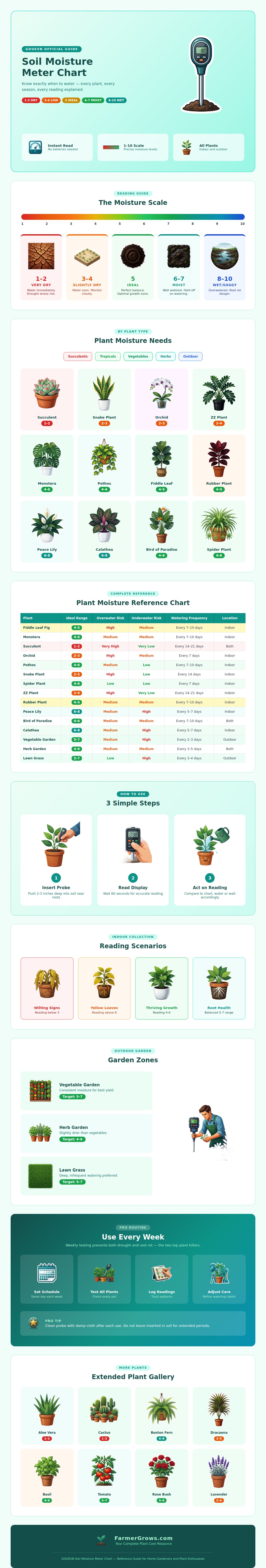 Gouevn Soil Moisture Meter Chart