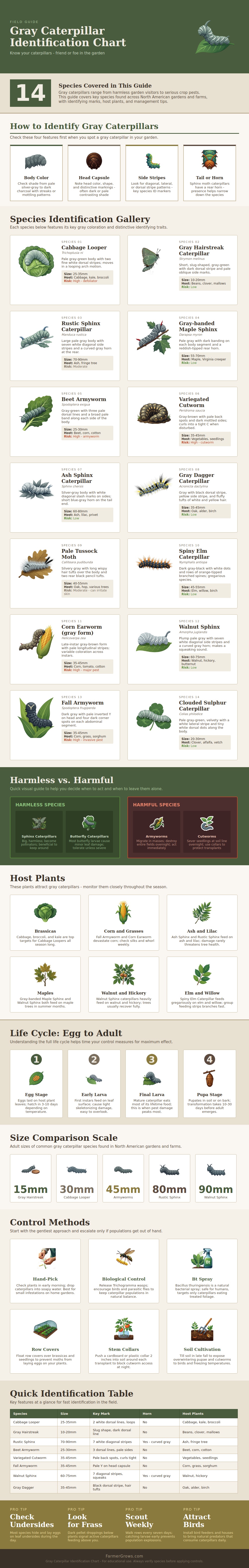Gray Caterpillar Identification Chart