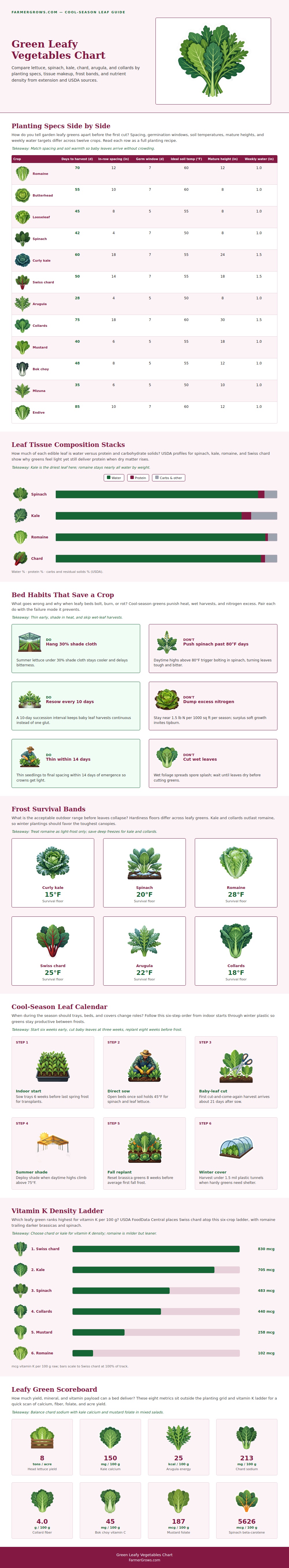 Green Leafy Vegetables Chart