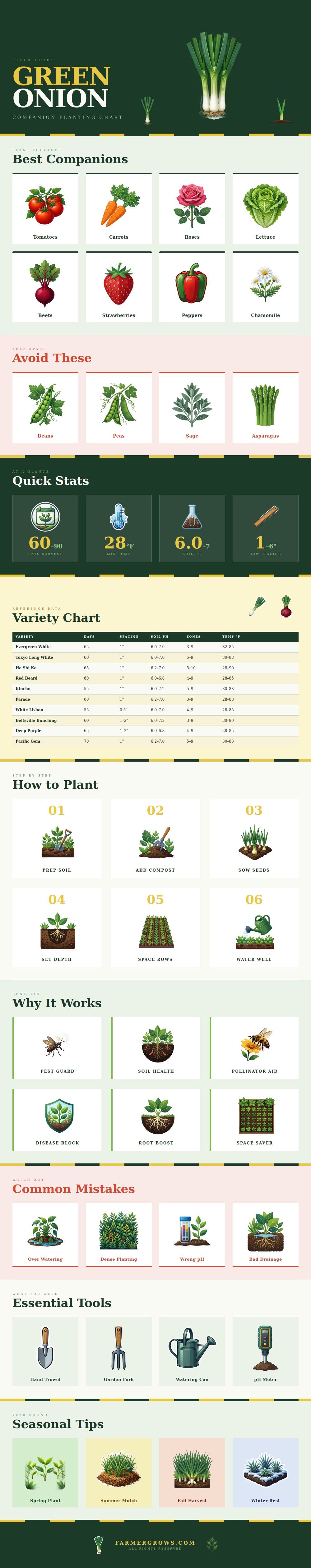 Green Onion Companion Planting Chart