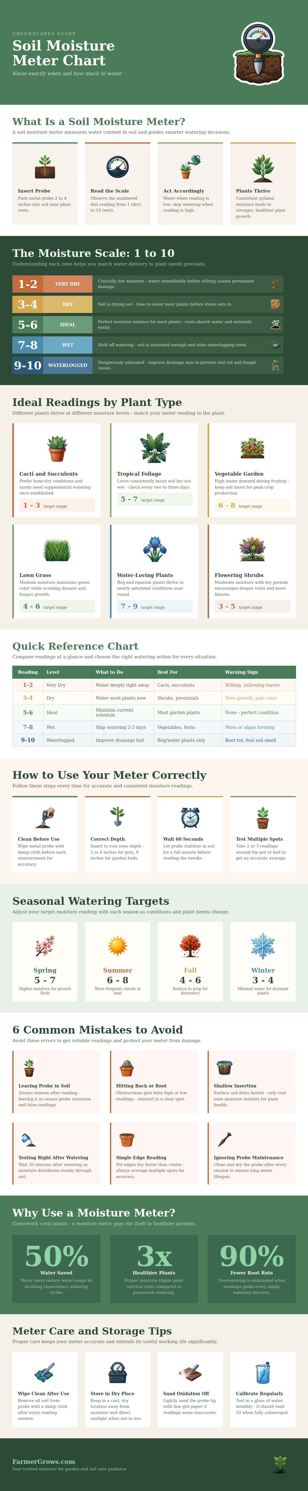 Greenscapes Soil Moisture Meter Chart