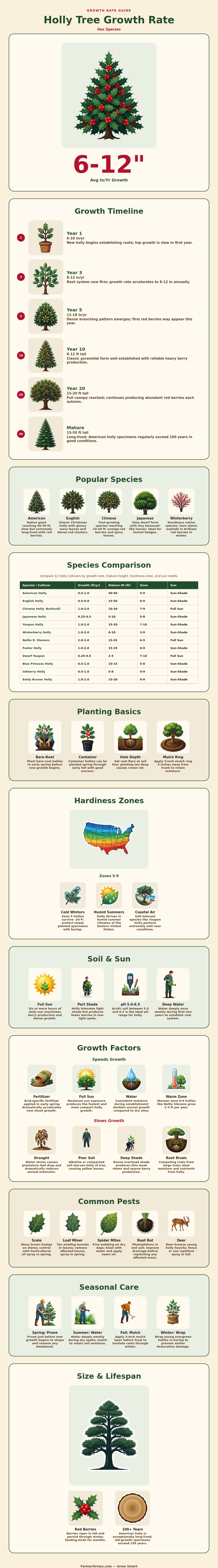 Holly Tree Growth Rate Chart