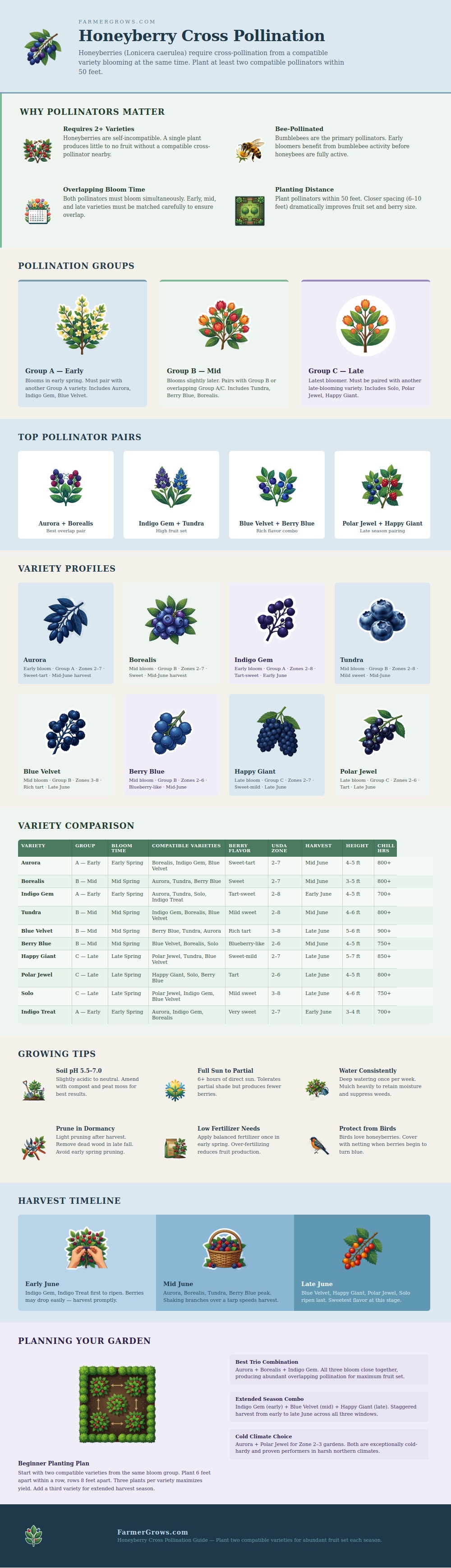 Honeyberry Cross Pollination Chart