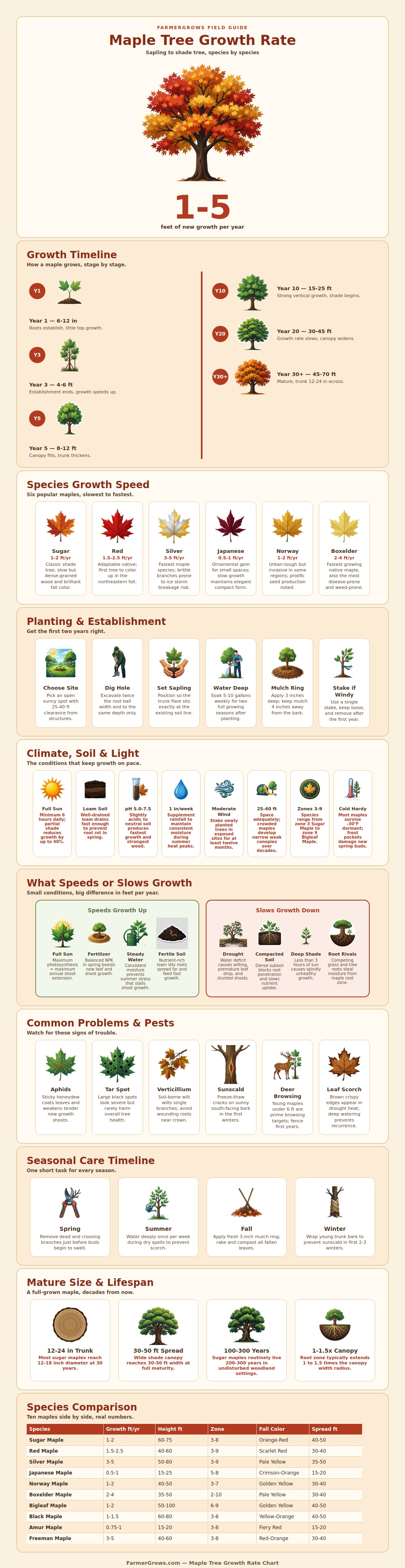 Maple Tree Growth Rate Chart