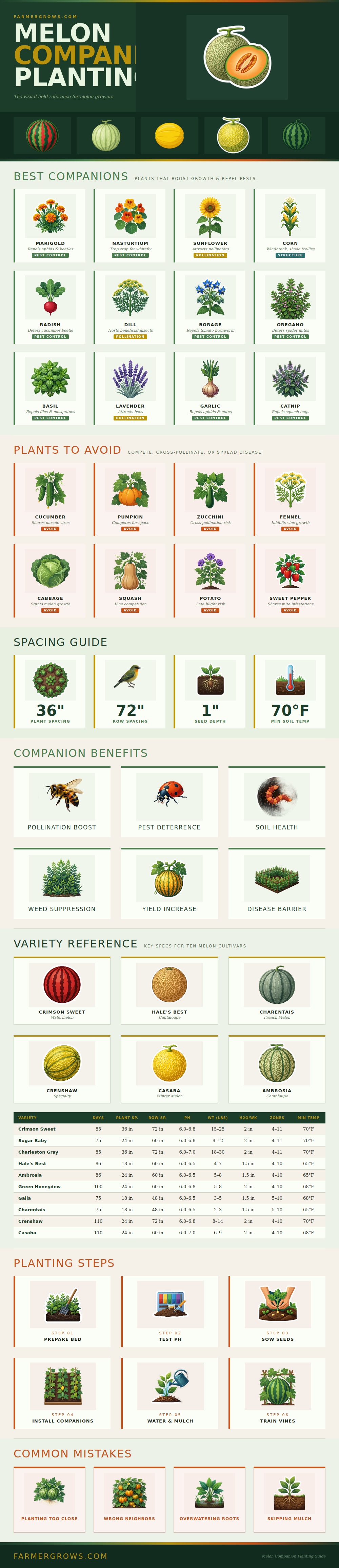 Melon Companion Planting Chart