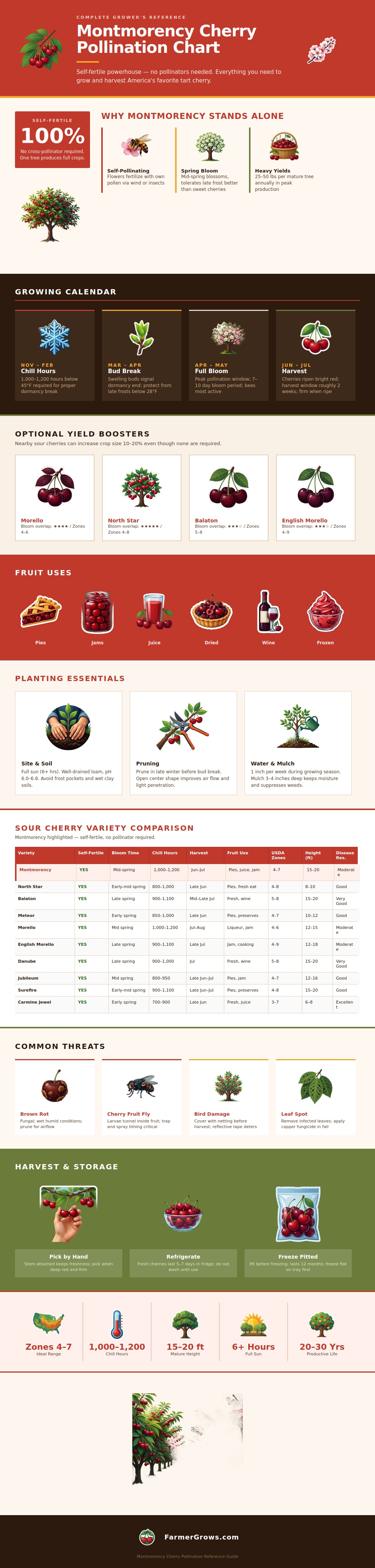 Montmorency Cherry Tree Pollination Chart