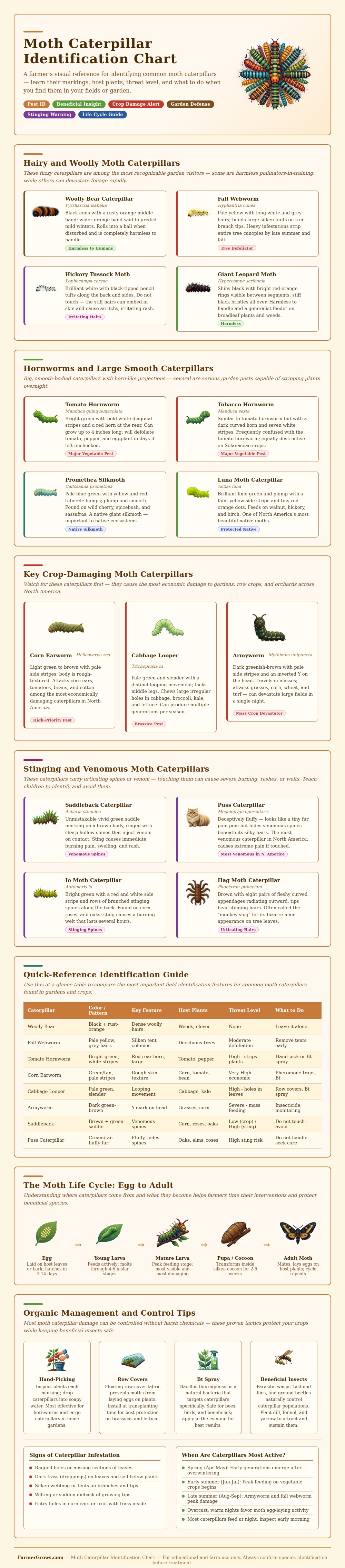 Moth Caterpillar Identification Chart