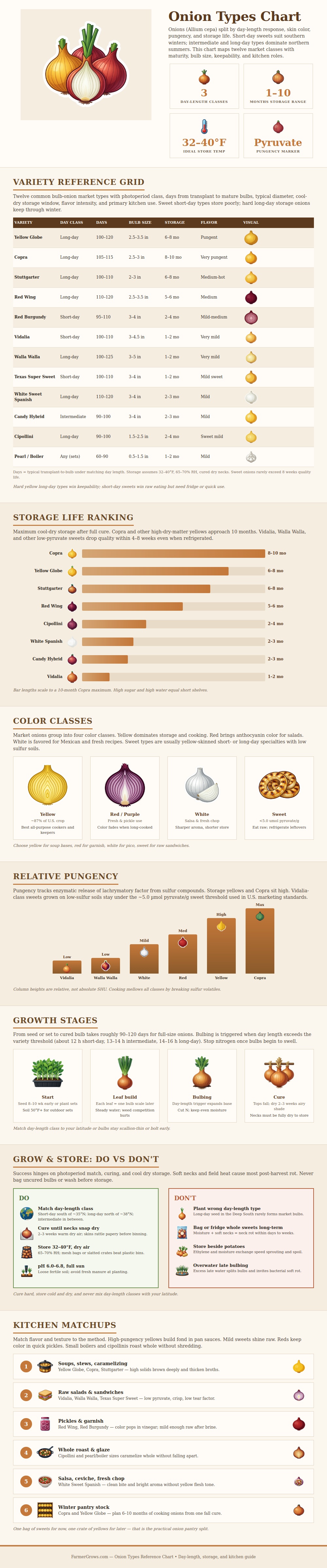 Onion Types Chart