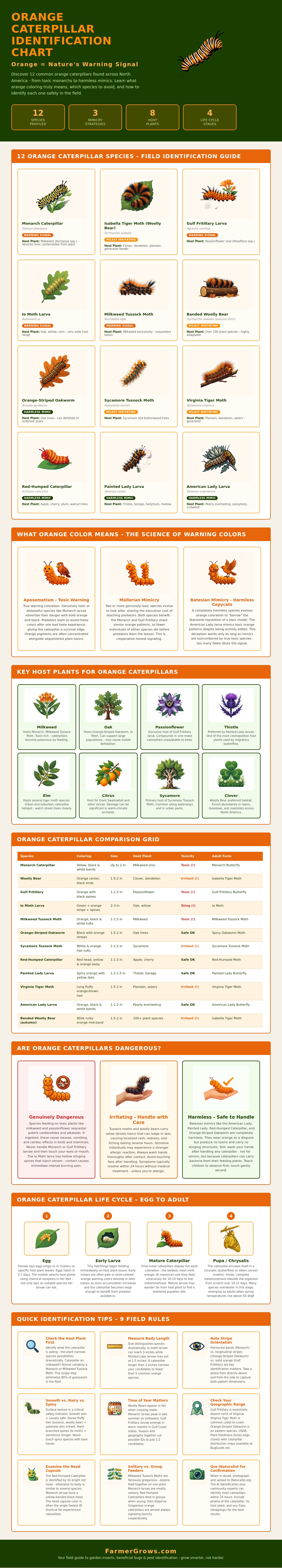 Orange Caterpillar Identification Chart