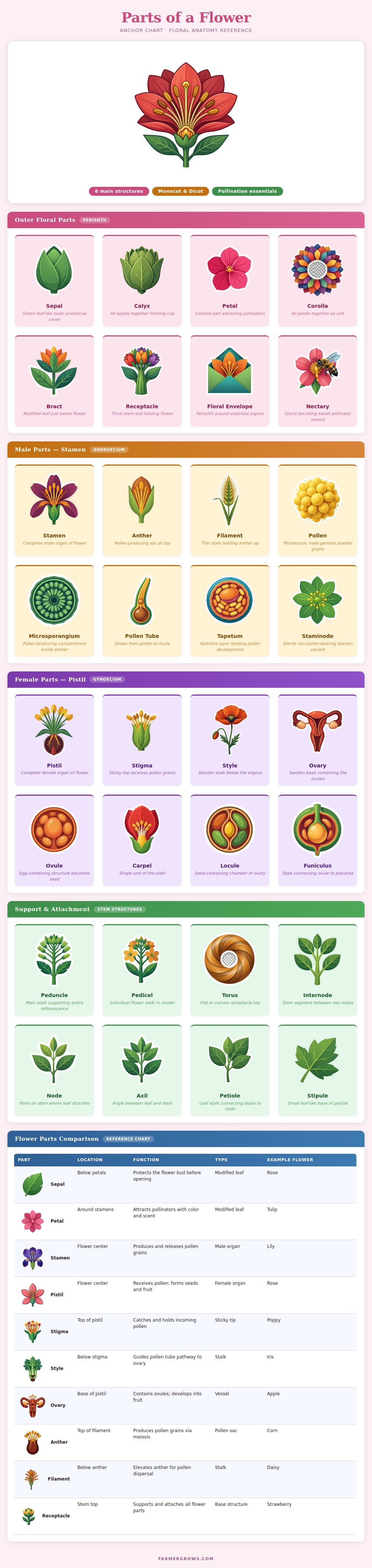Parts Of A Flower Anchor Chart