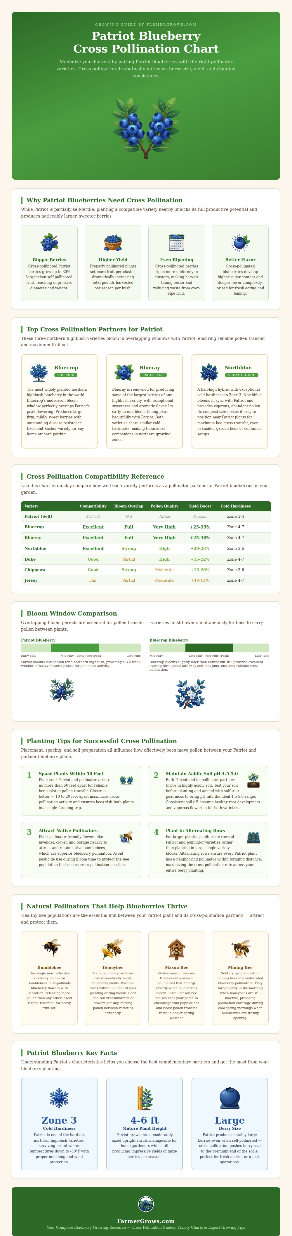 Patriot Blueberry Cross Pollination Chart
