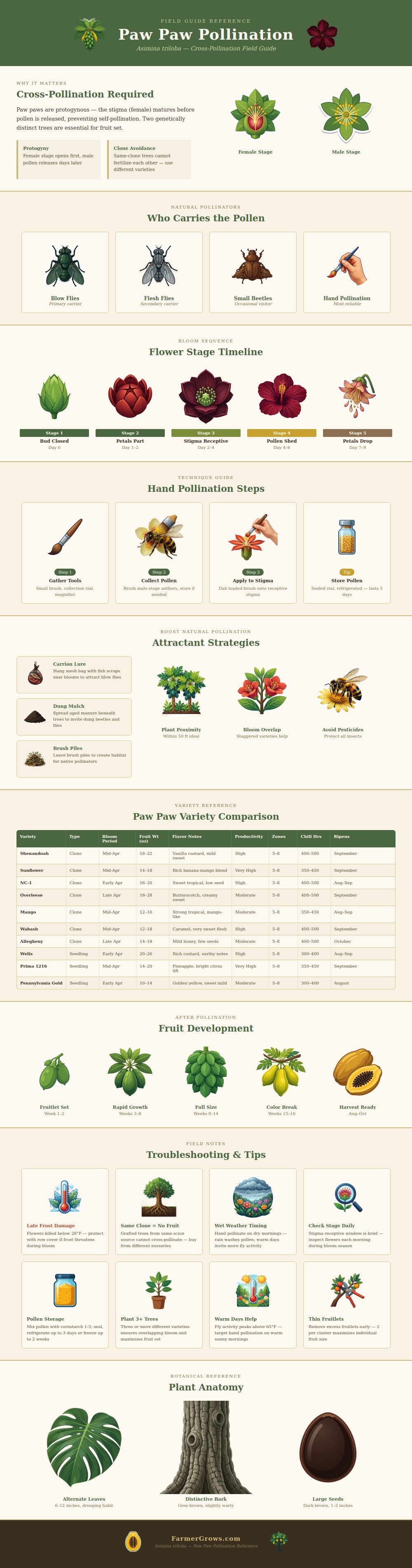 Paw Paw Pollination Chart