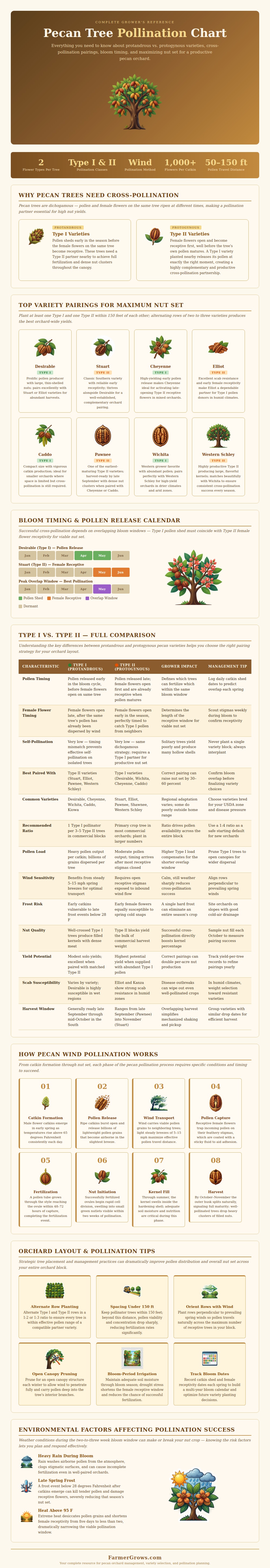 Pecan Tree Pollination Chart
