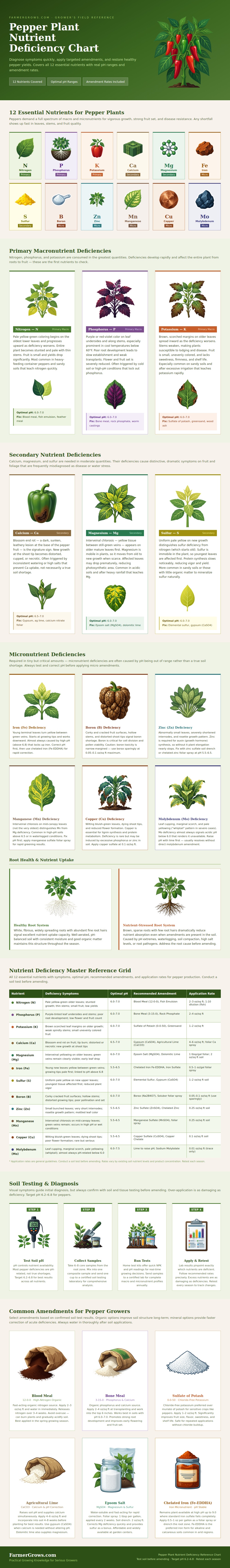 Pepper Deficiency Chart