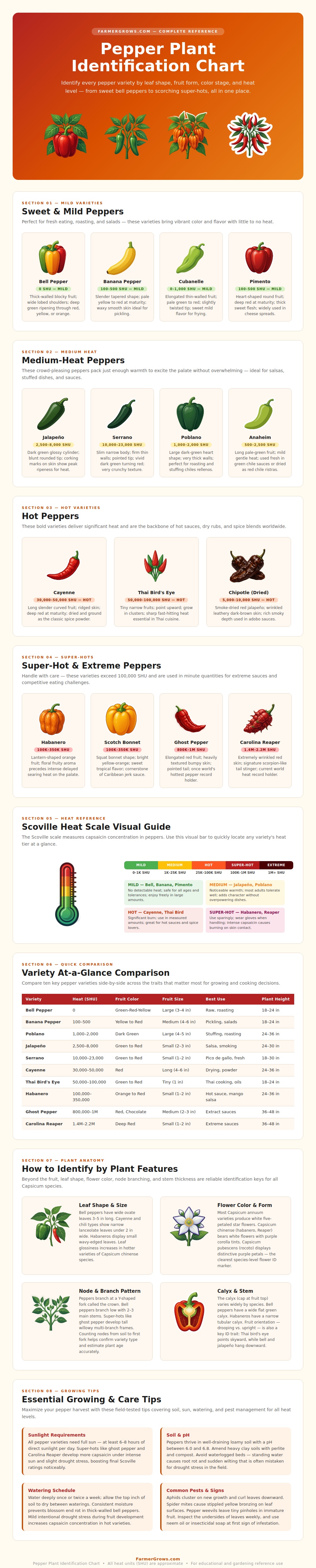 Pepper Plant Identification Chart