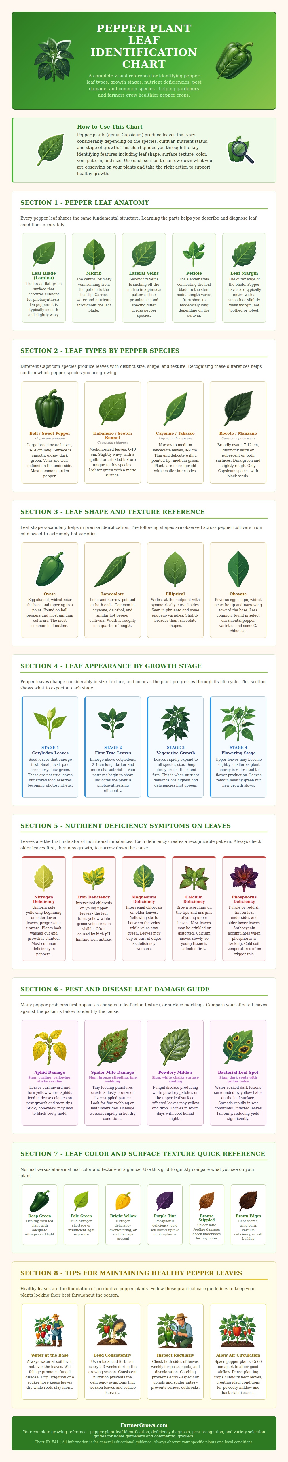 Pepper Plant Leaf Identification Chart