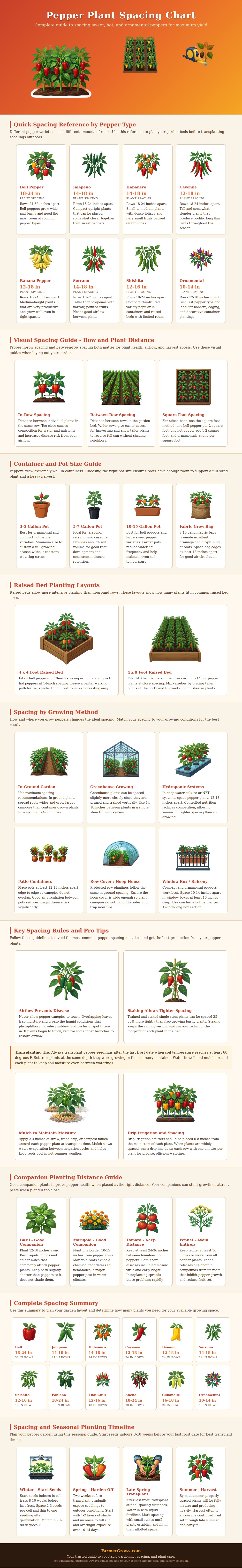 Pepper Plant Spacing Chart