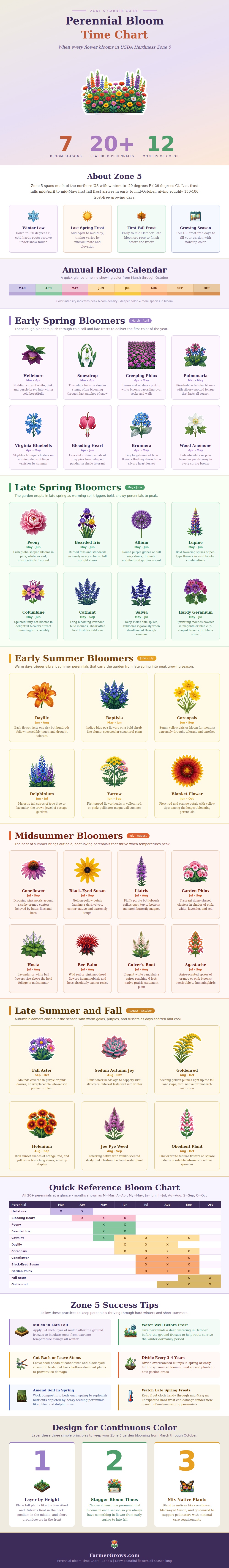 Perennial Bloom Time Chart Zone 5