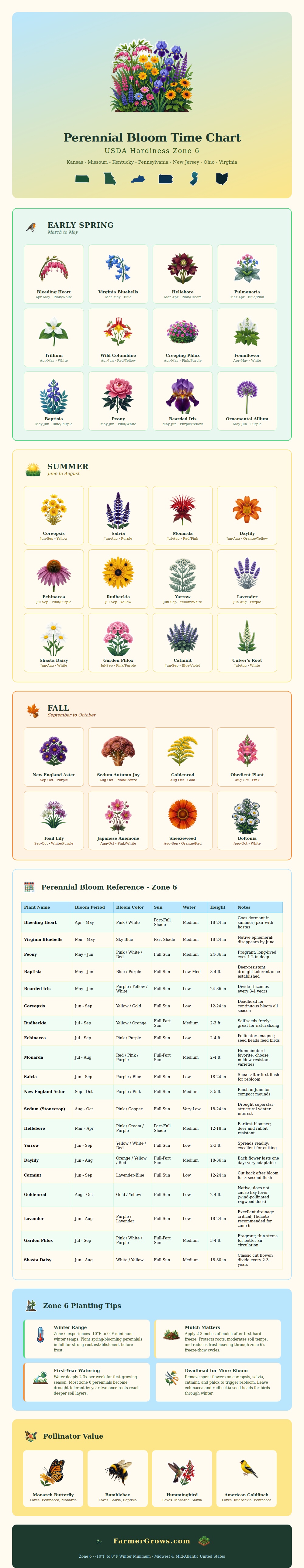 Perennial Bloom Time Chart Zone 6