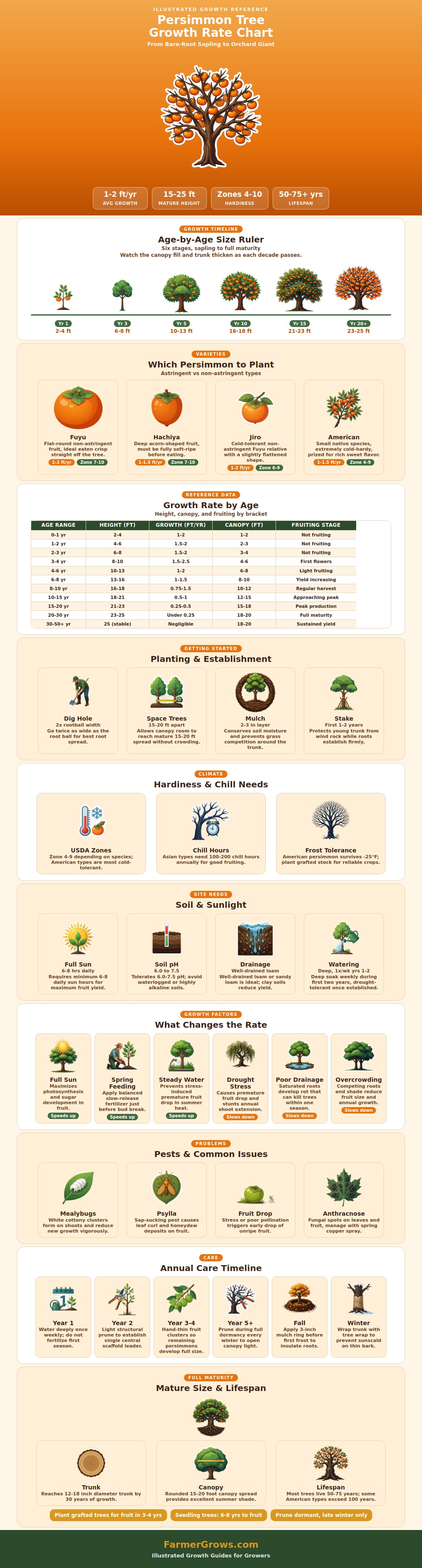 Persimmon Tree Growth Rate Chart