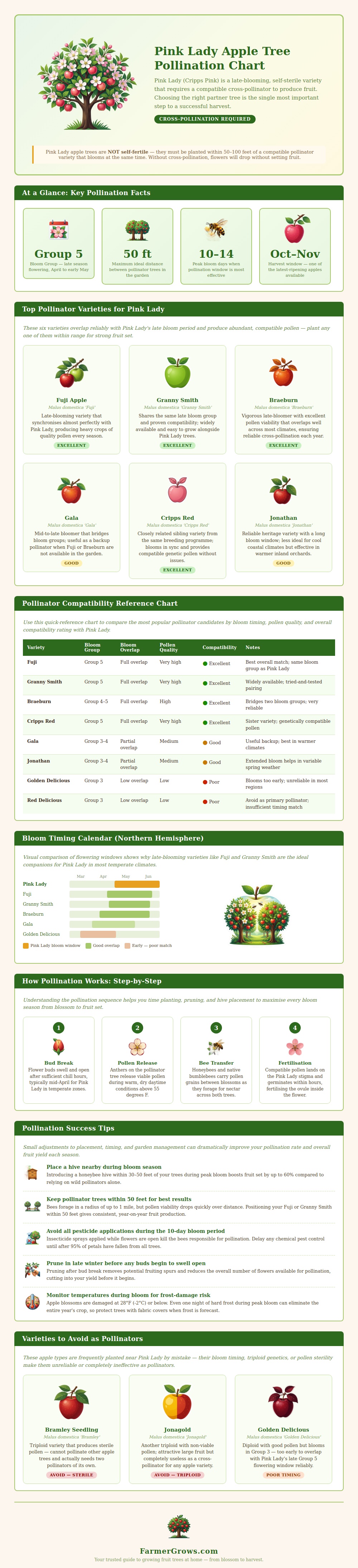 Pink Lady Apple Tree Pollination Chart