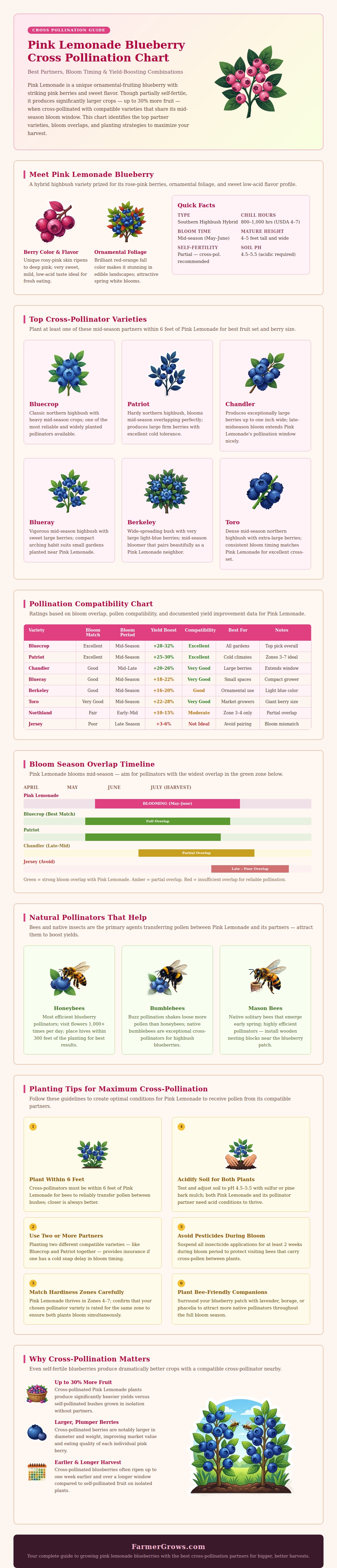 Pink Lemonade Blueberry Cross Pollination Chart