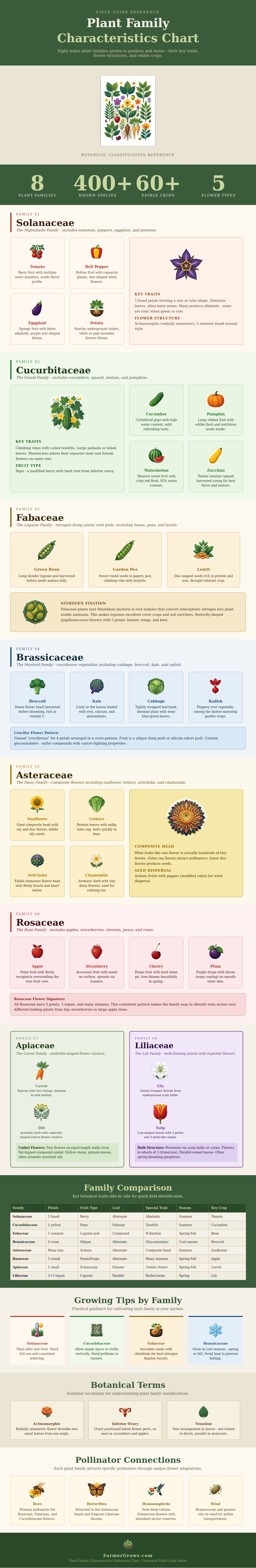 Plant Family Characteristics Chart