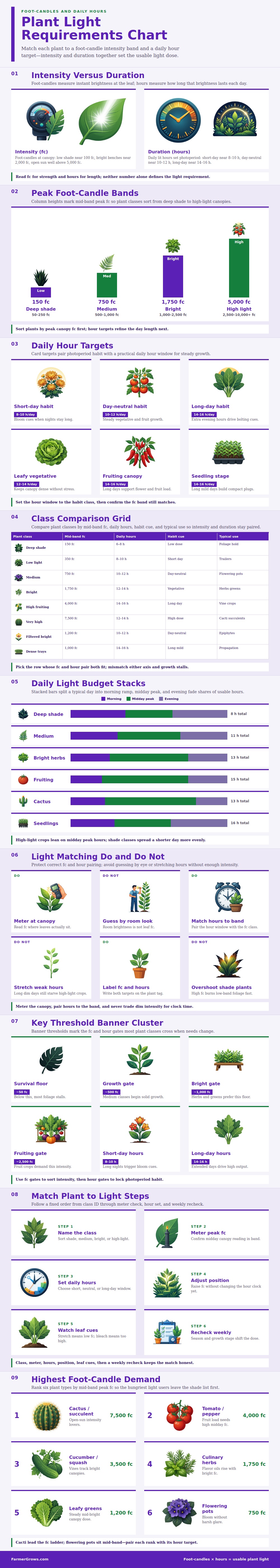 Plant Light Requirements Chart