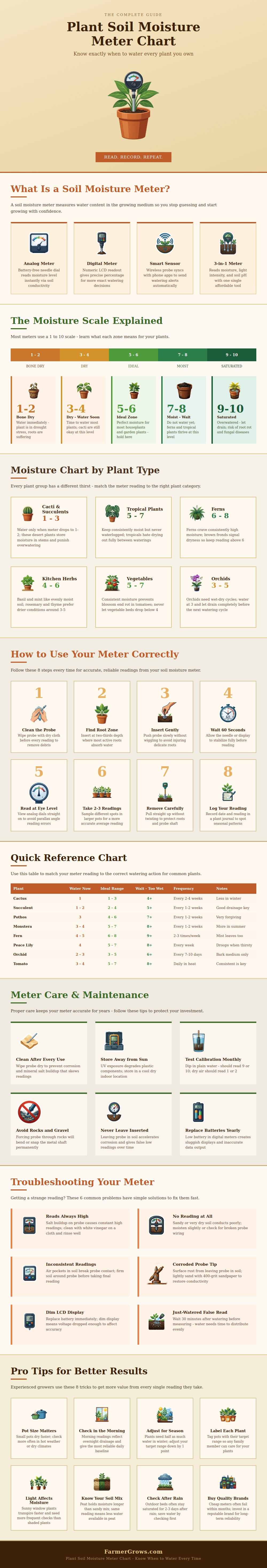 Plant Soil Moisture Meter Chart