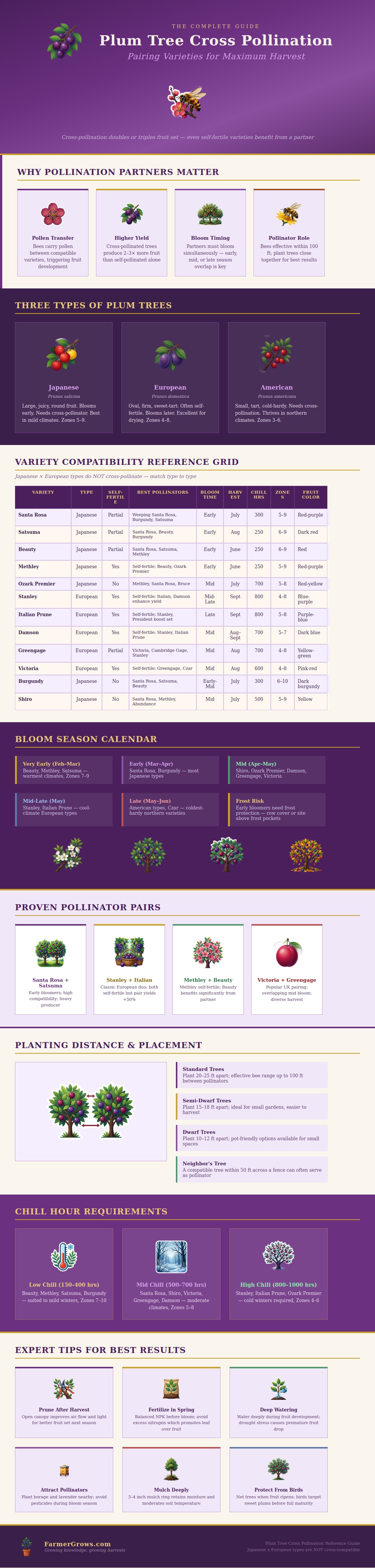 Plum Tree Cross Pollination Chart