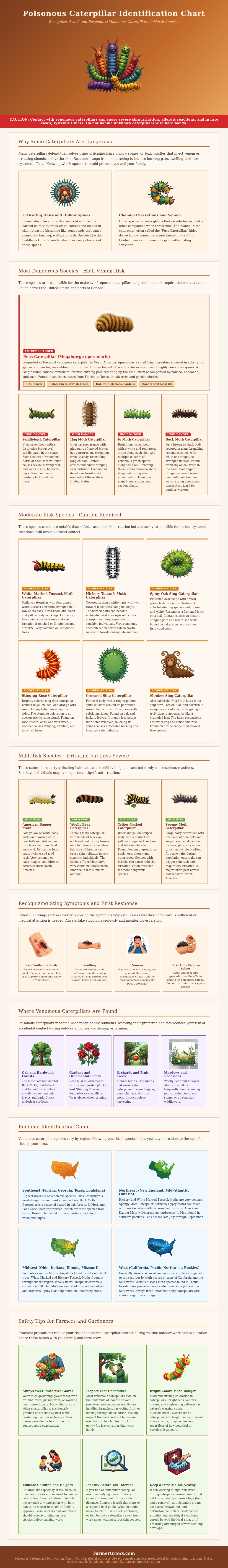 Poisonous Caterpillar Identification Chart