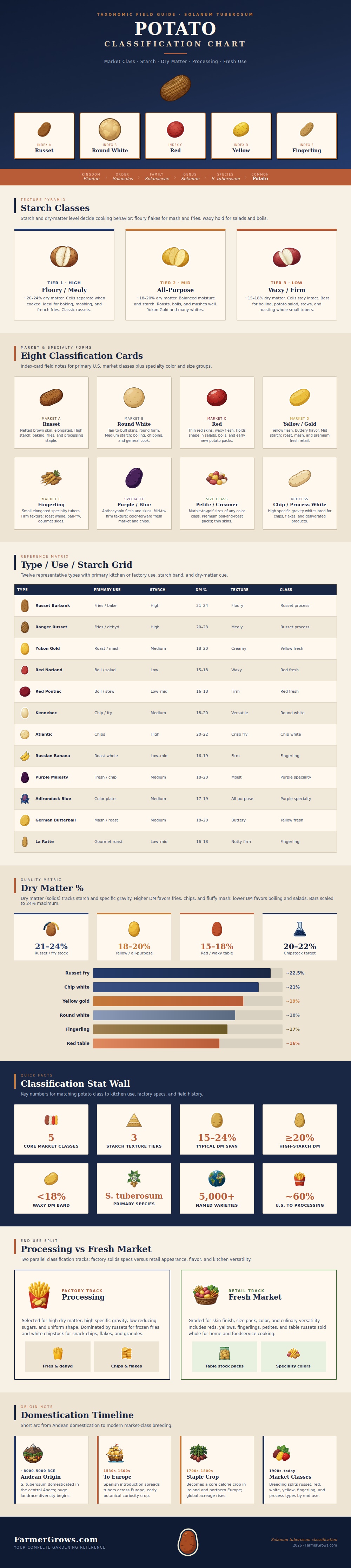 Potato Classification Chart