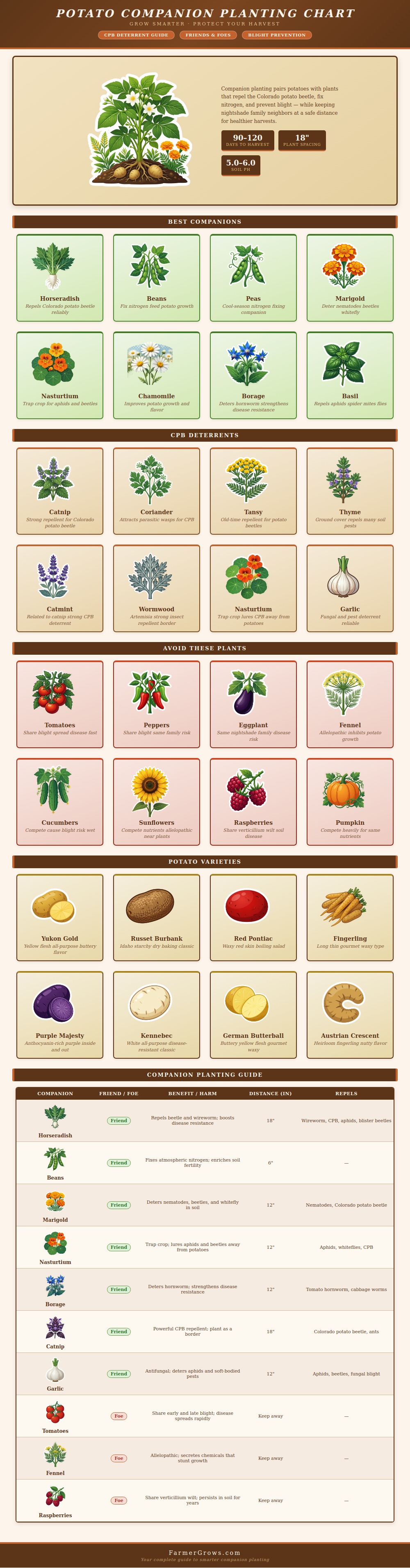 Potato Companion Planting Chart