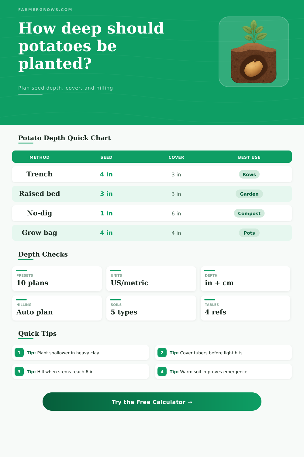Potato Planting Depth Calculator