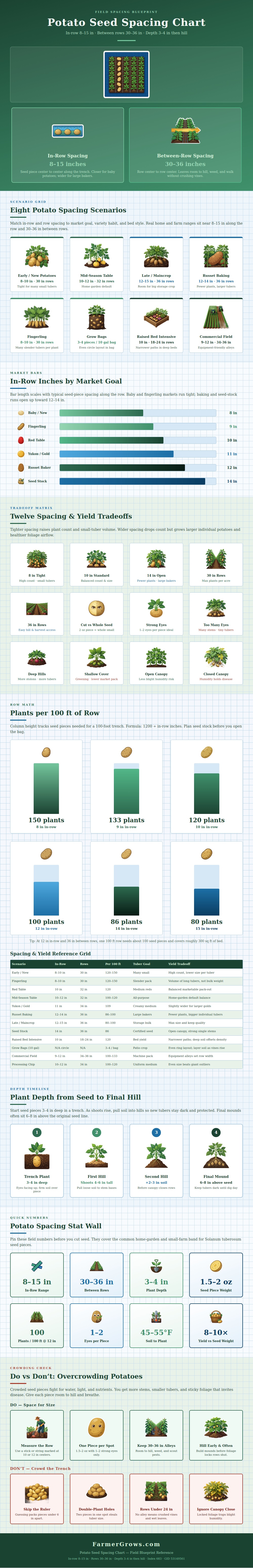 Potato Seed Spacing Chart