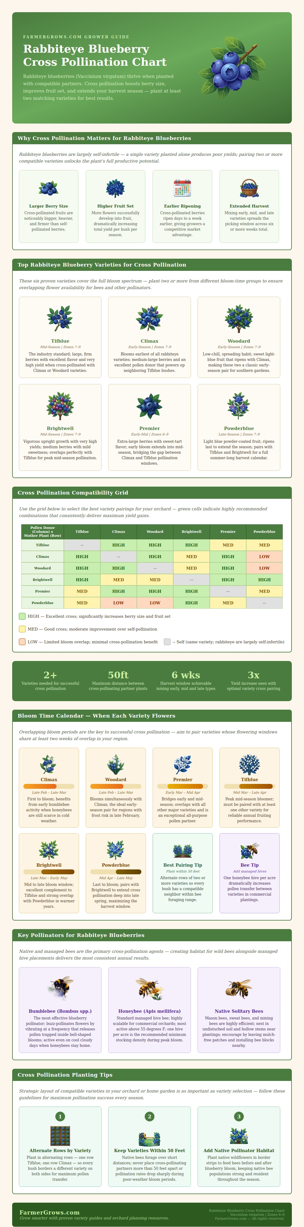 Rabbiteye Blueberry Cross Pollination Chart