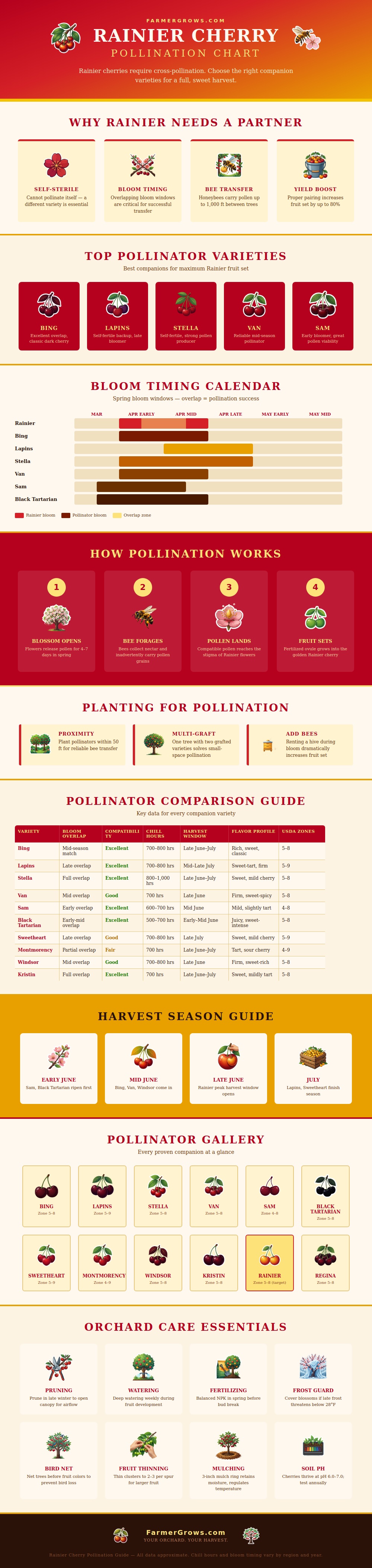 Rainier Cherry Tree Pollination Chart