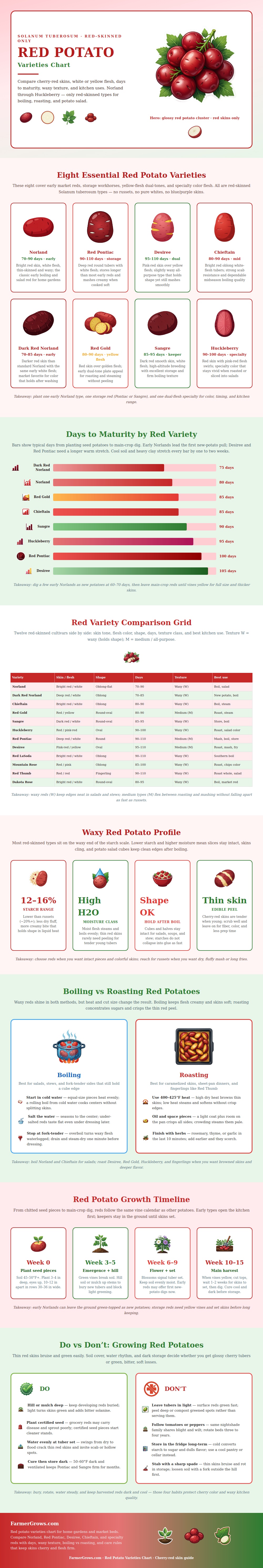 Red Potato Varieties Chart